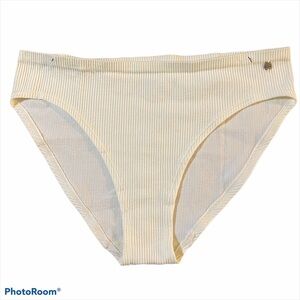 Lucky Brand Cream White Ribbed Bikini Bottom NWOT